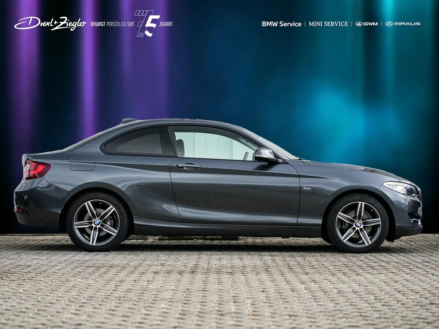 BMW 218 i Coupe SportLine Navi RFK Xenon SHZ PDC Grau - 2