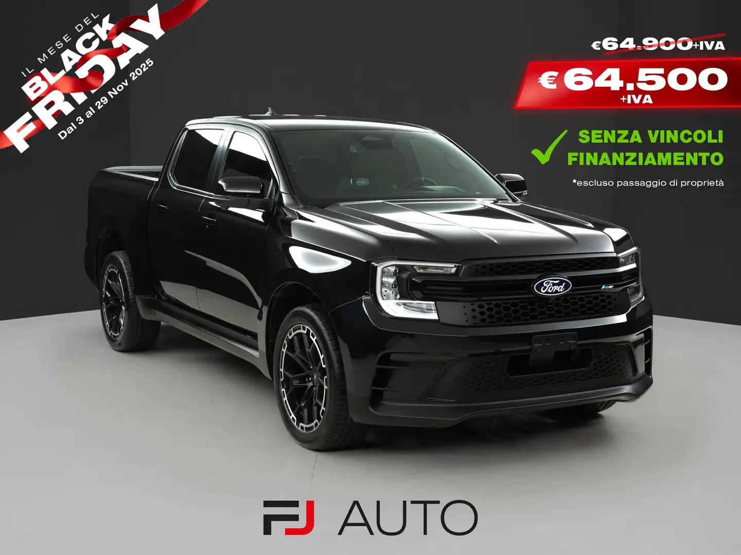 Ford Ranger 3.0 EcoBlue DC MS-RT AWD 240cv auto - IVA ESCL. Zwart - 1