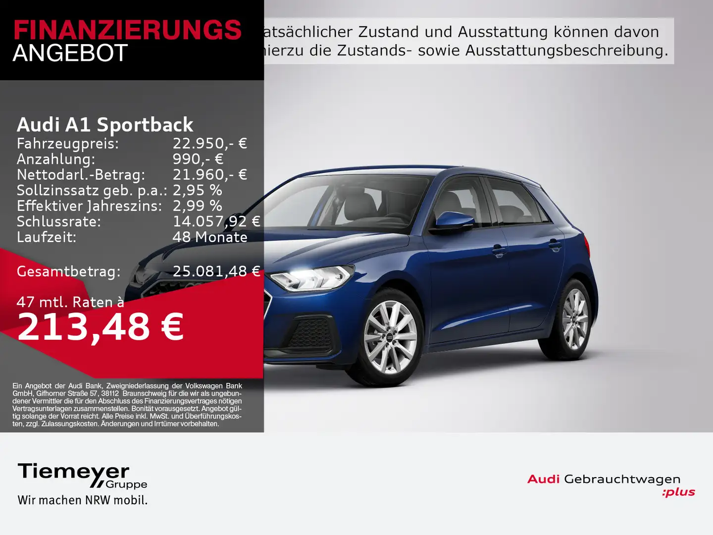 Audi A1 25 TFSI ADVANCED NAVI LM16 SOUND PH Blau - 1