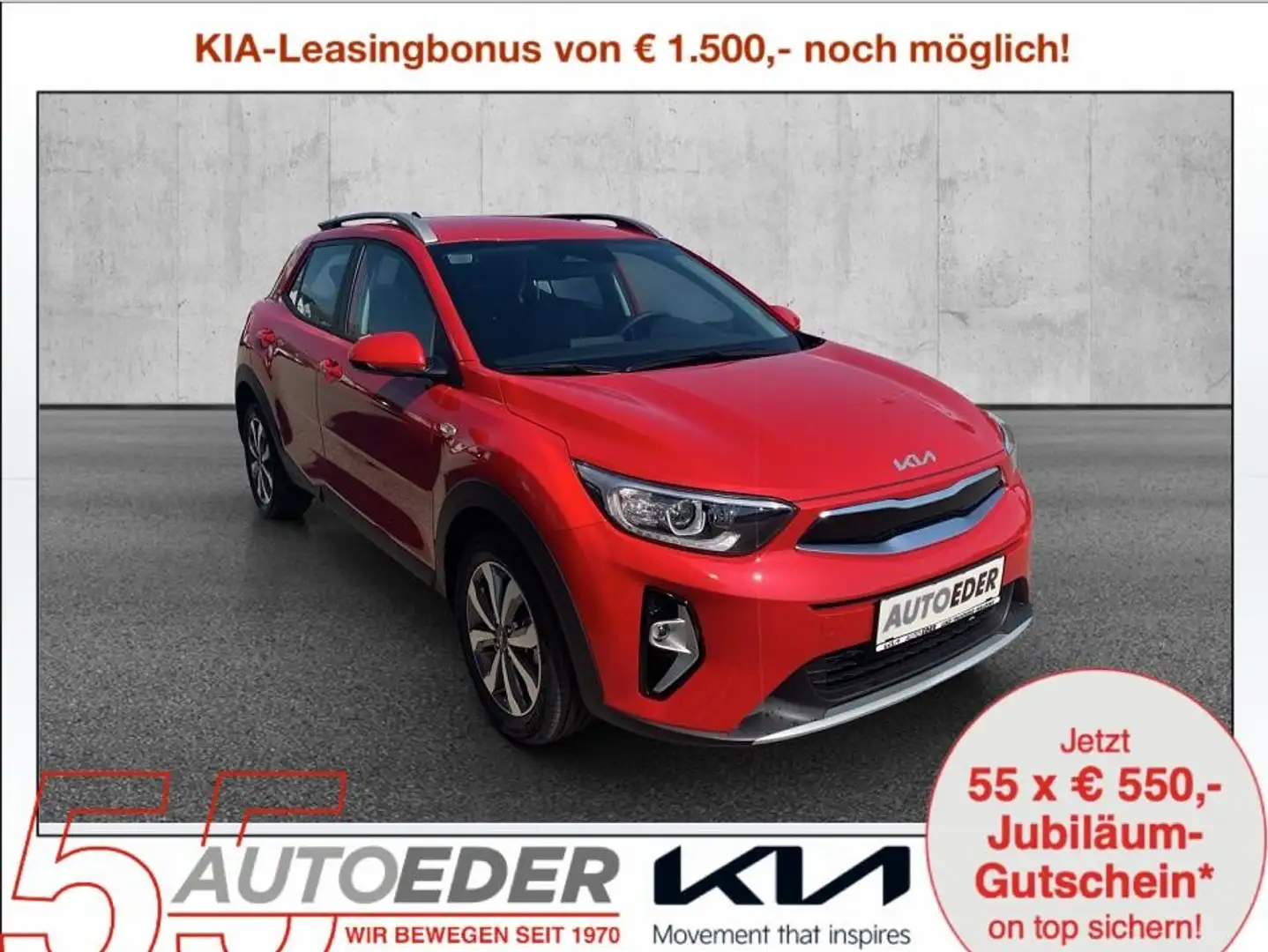 Kia Stonic 1,0 TGDI GPF ISG Silber Rot - 1