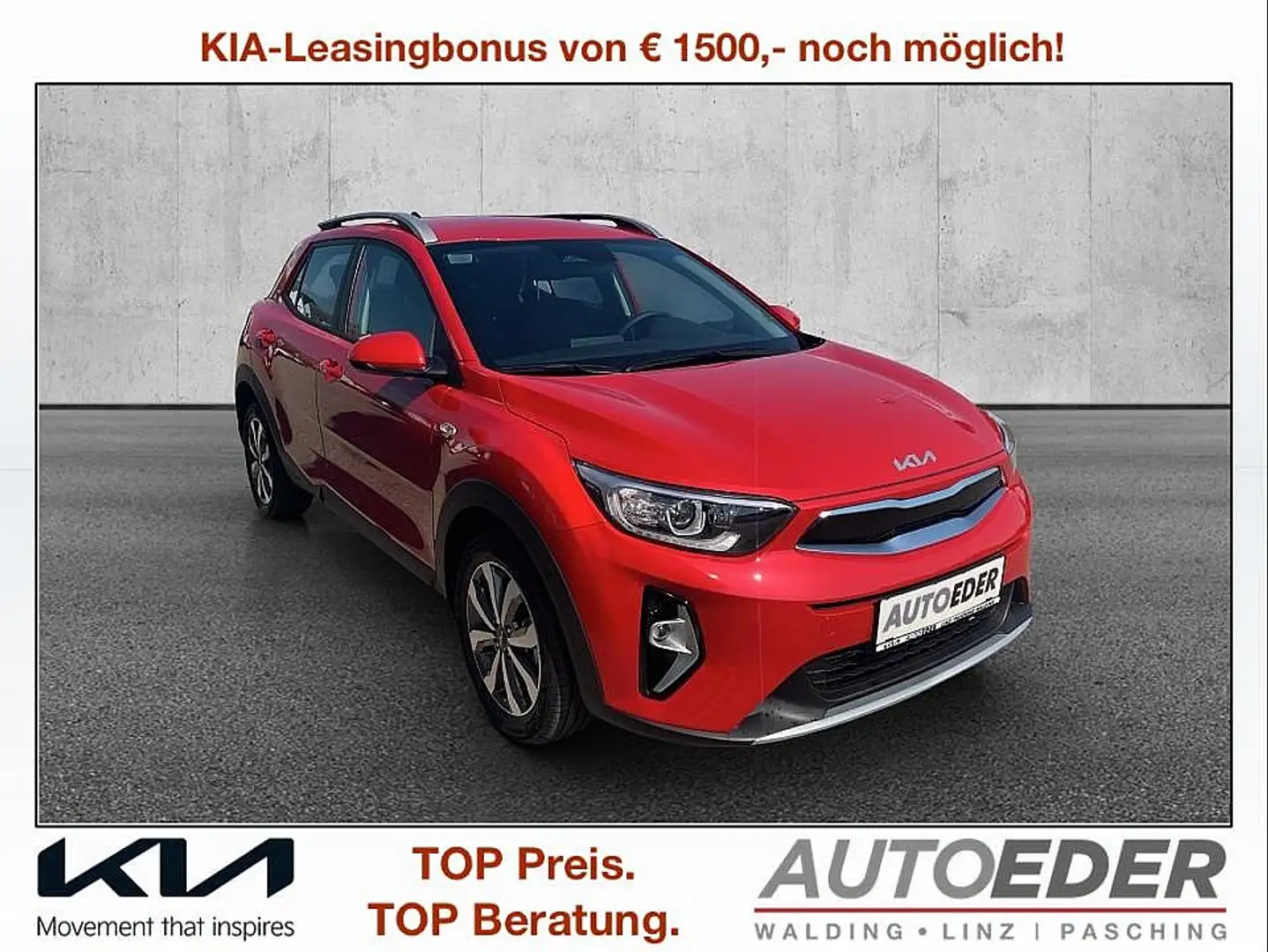 Kia Stonic 1,0 TGDI GPF ISG Silber Rot - 1