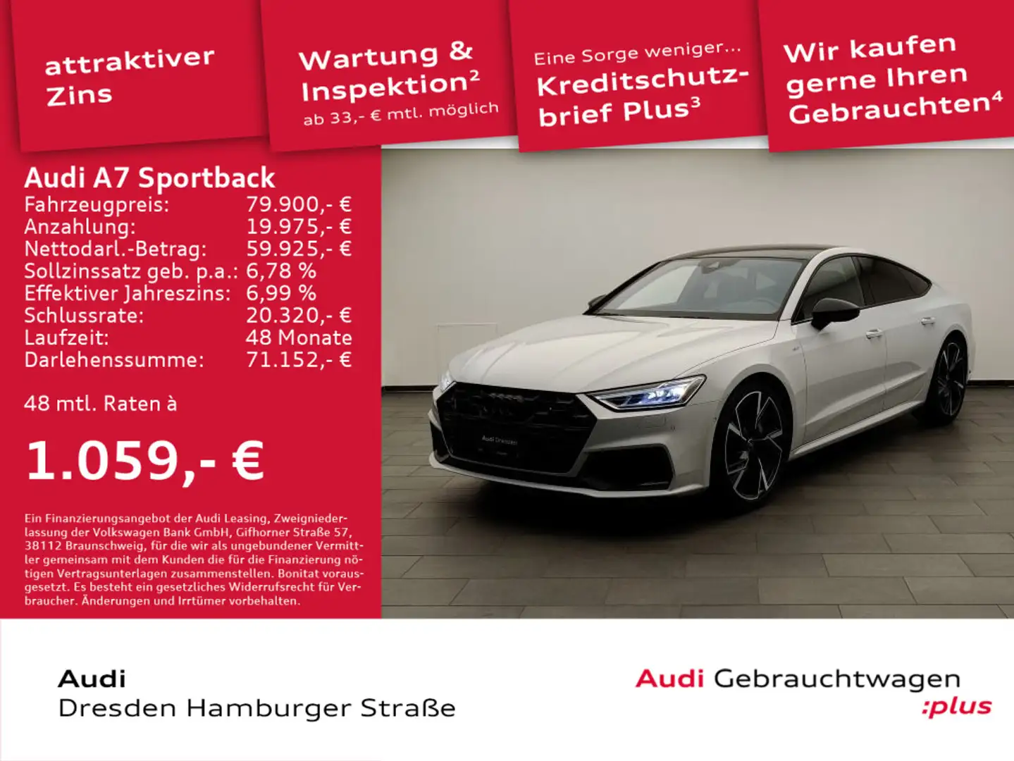Audi A7 55 TFSI in Suzukagrau Aktionspreis Grau - 1
