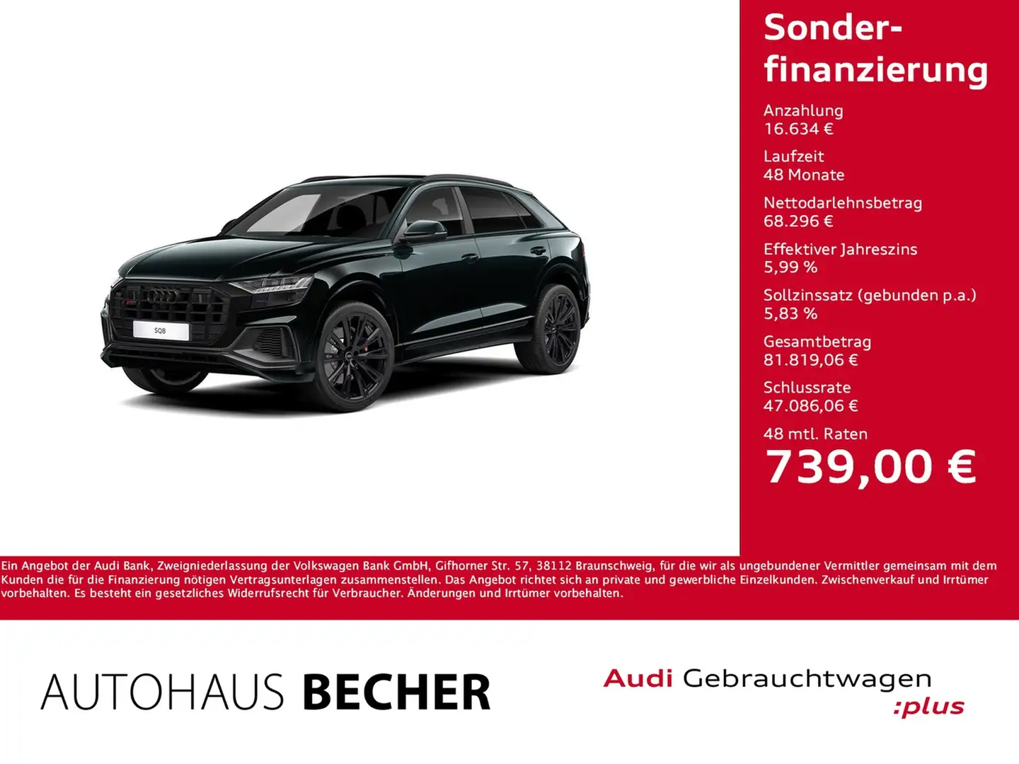Audi SQ8 4.0 TFSI quattro tiptronic /AHK/Matrix/Navi Schwarz - 1