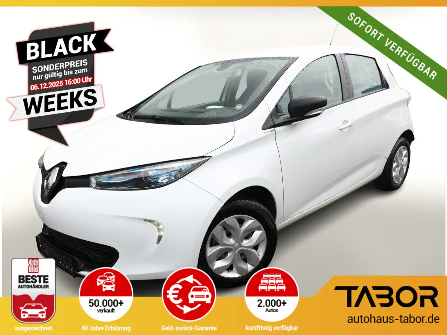 Renault ZOE Q90 Life Kaufbat. Nav PDC Temp Klimaaut. Weiß - 1