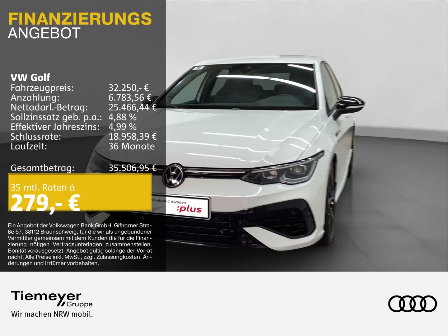 Volkswagen Golf R BLACK STYLE LM19 SIDE-ASSIST NAVI DCC LED Weiß - 1