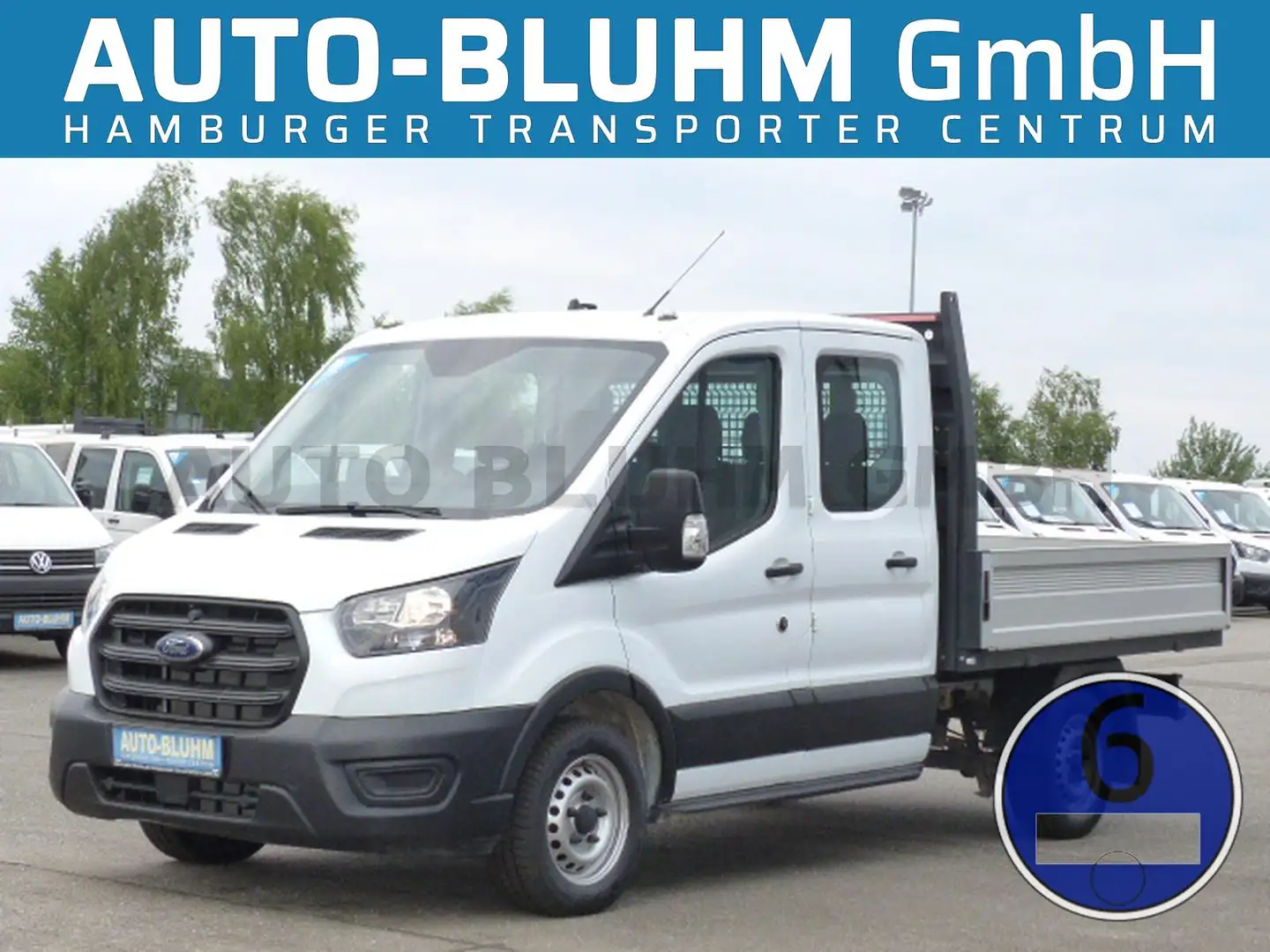 Ford Transit 310-EB Doka L2 + AHK 2.5T Klima 7-Sitze Weiß - 1