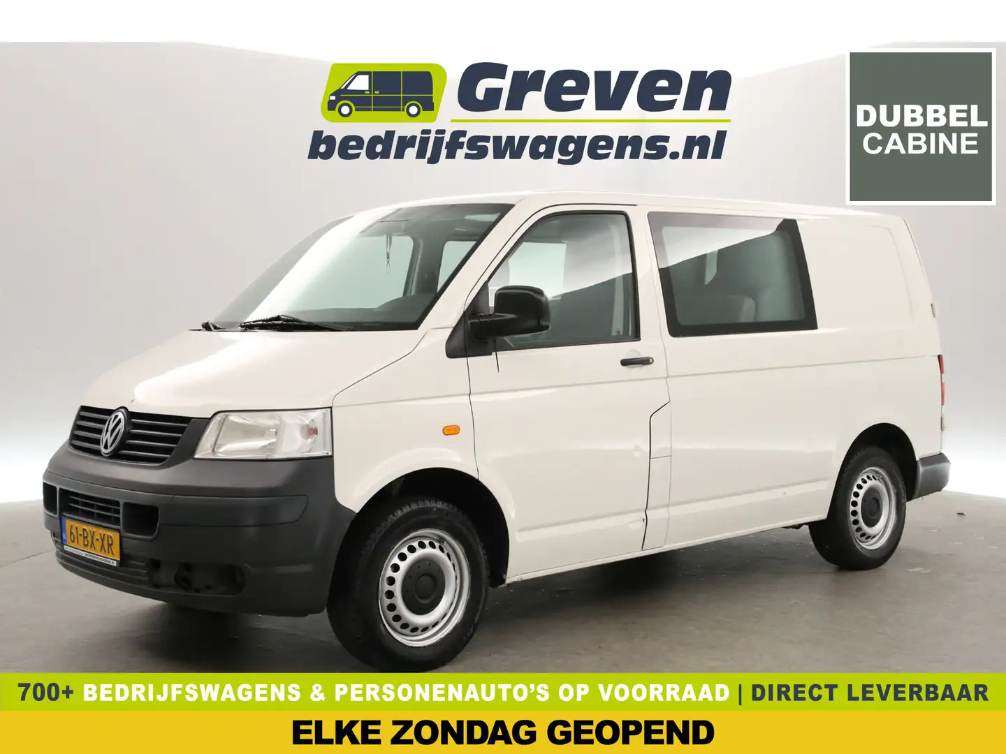 Volkswagen T5 Transporter 1.9 TDI L1H1 | MARGE | DC | 5-Zits | Schuifdeur | Wit - 1