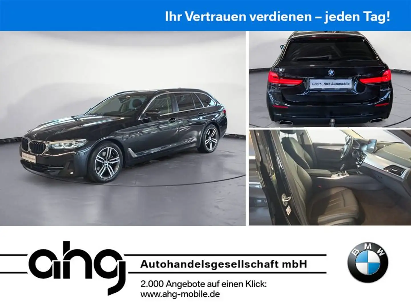 BMW 520 d xDrive Touring NAVI AHK LED Schwarz - 1