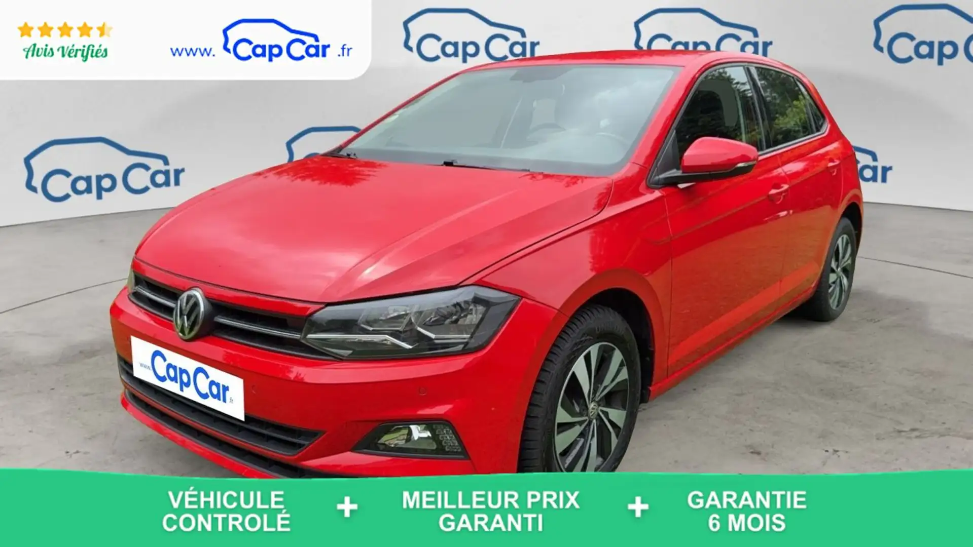 Volkswagen Polo 1.6 TDI 95 DSG7 Confortline Business - Automatique Rouge - 1
