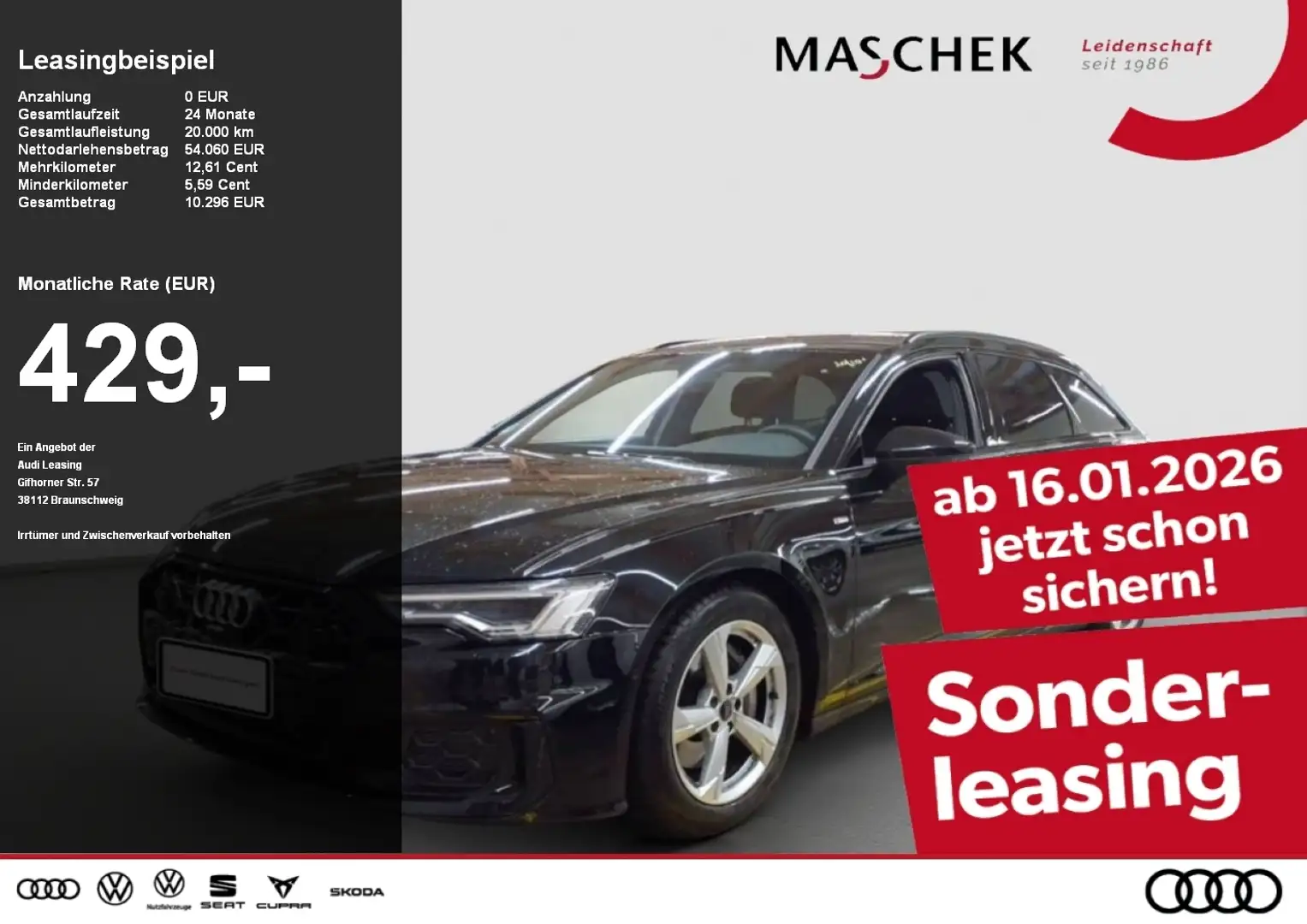 Audi A6 Avant S line 50 TDI AHK Memory Black 360° Matrix A Schwarz - 1