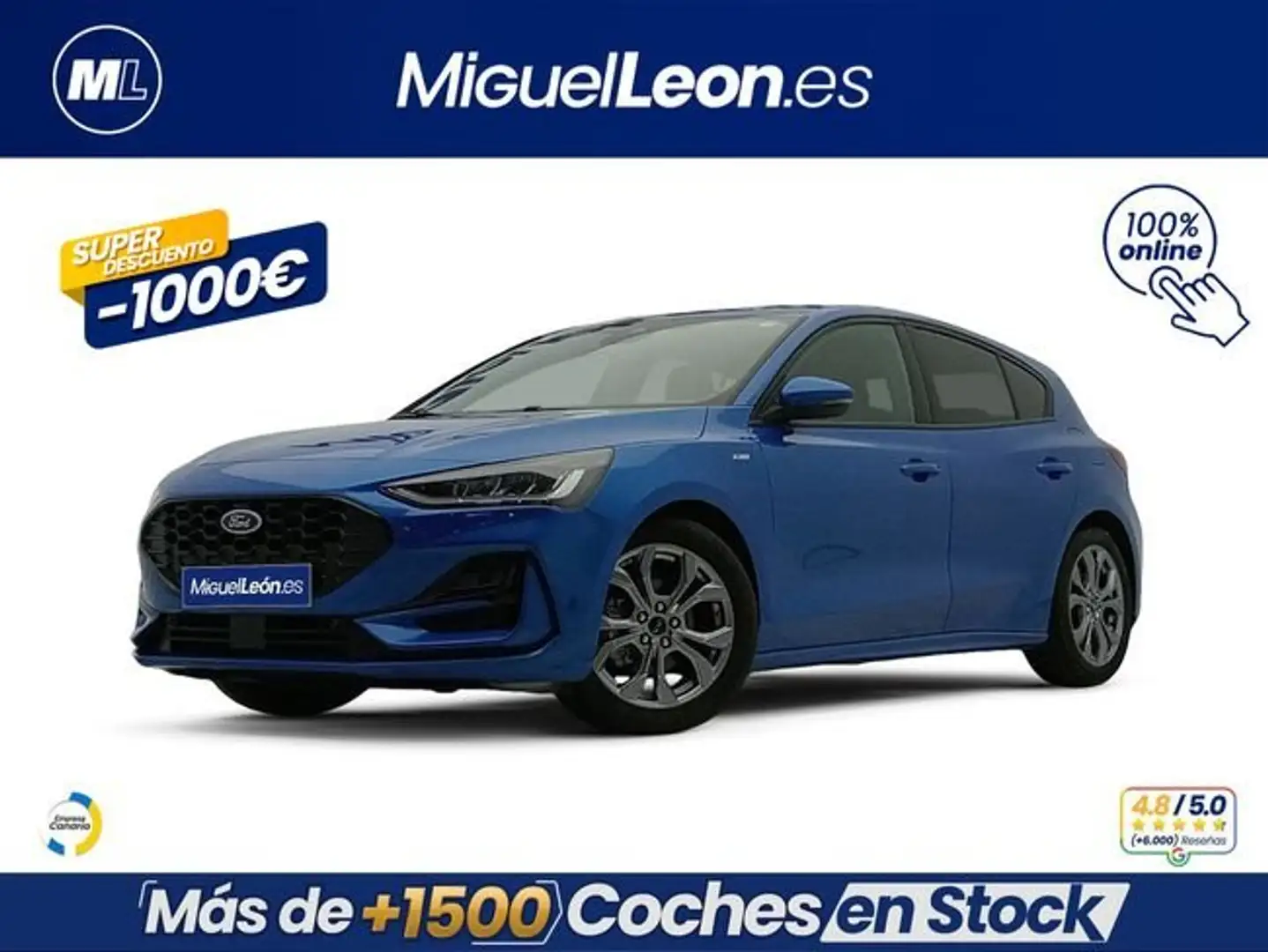 Ford Focus 1.0 Ecoboost MHEV 92kW ST-Line Azul - 1