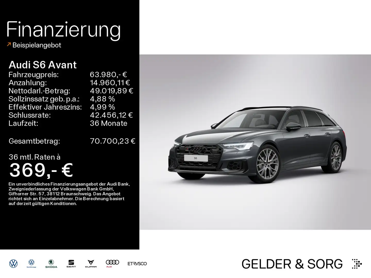 Audi S6 55 TDI quattro Pano*AHK*RFK*Matrix*ACC* Grau - 1