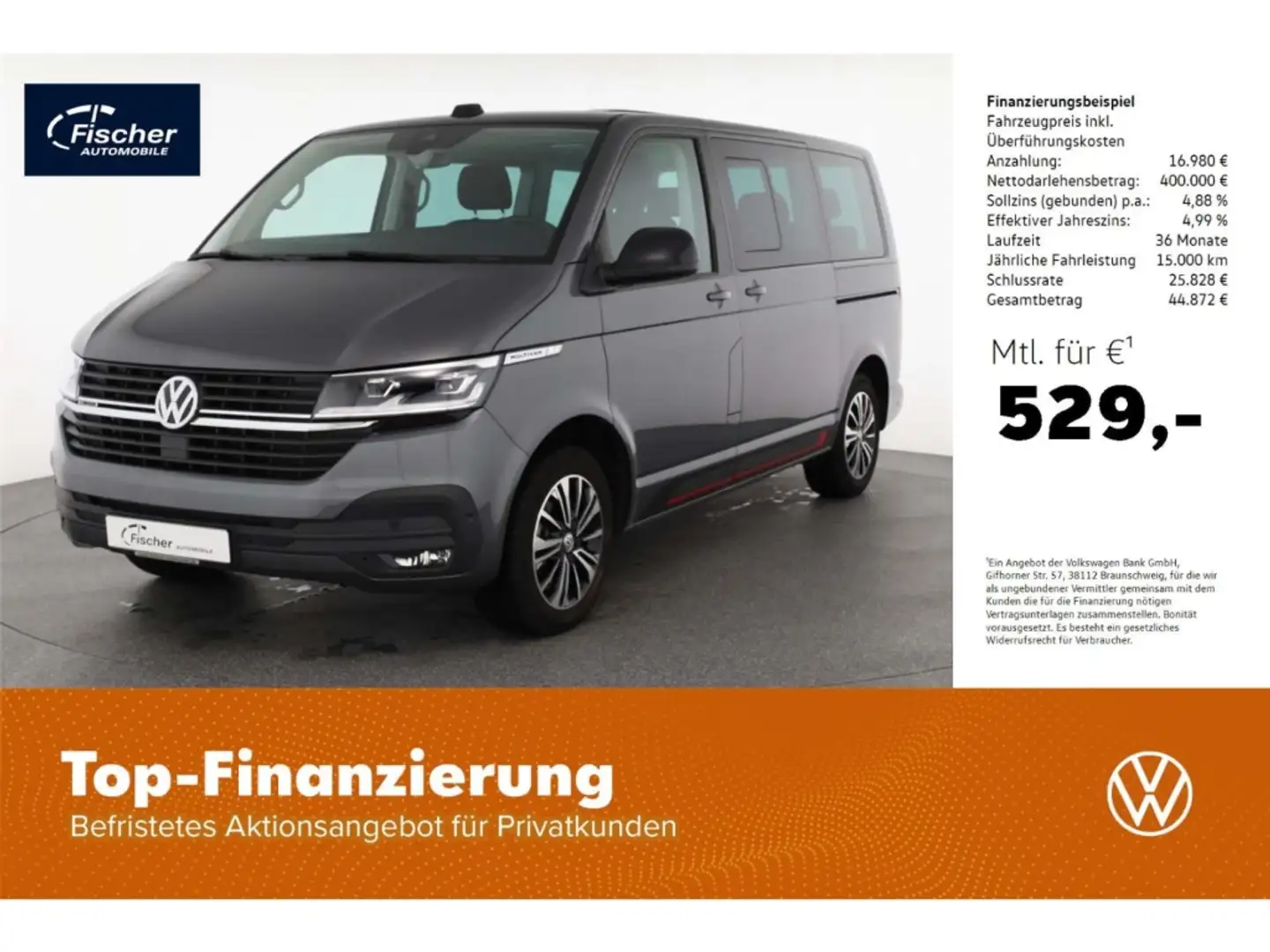 Volkswagen T6.1 Multivan 2.0 TDI 4Mot. Edition DSG AHK/NAV Grau - 1