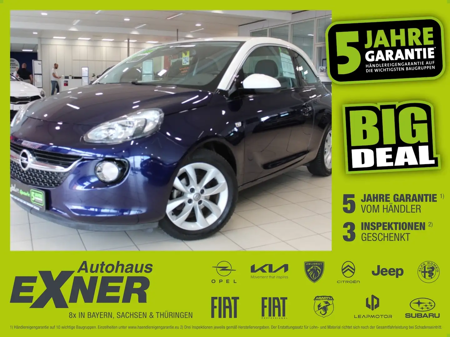 Opel Adam 1,2 JAM Alu, PDC, Sitzheiz, Teilleder Blau - 1