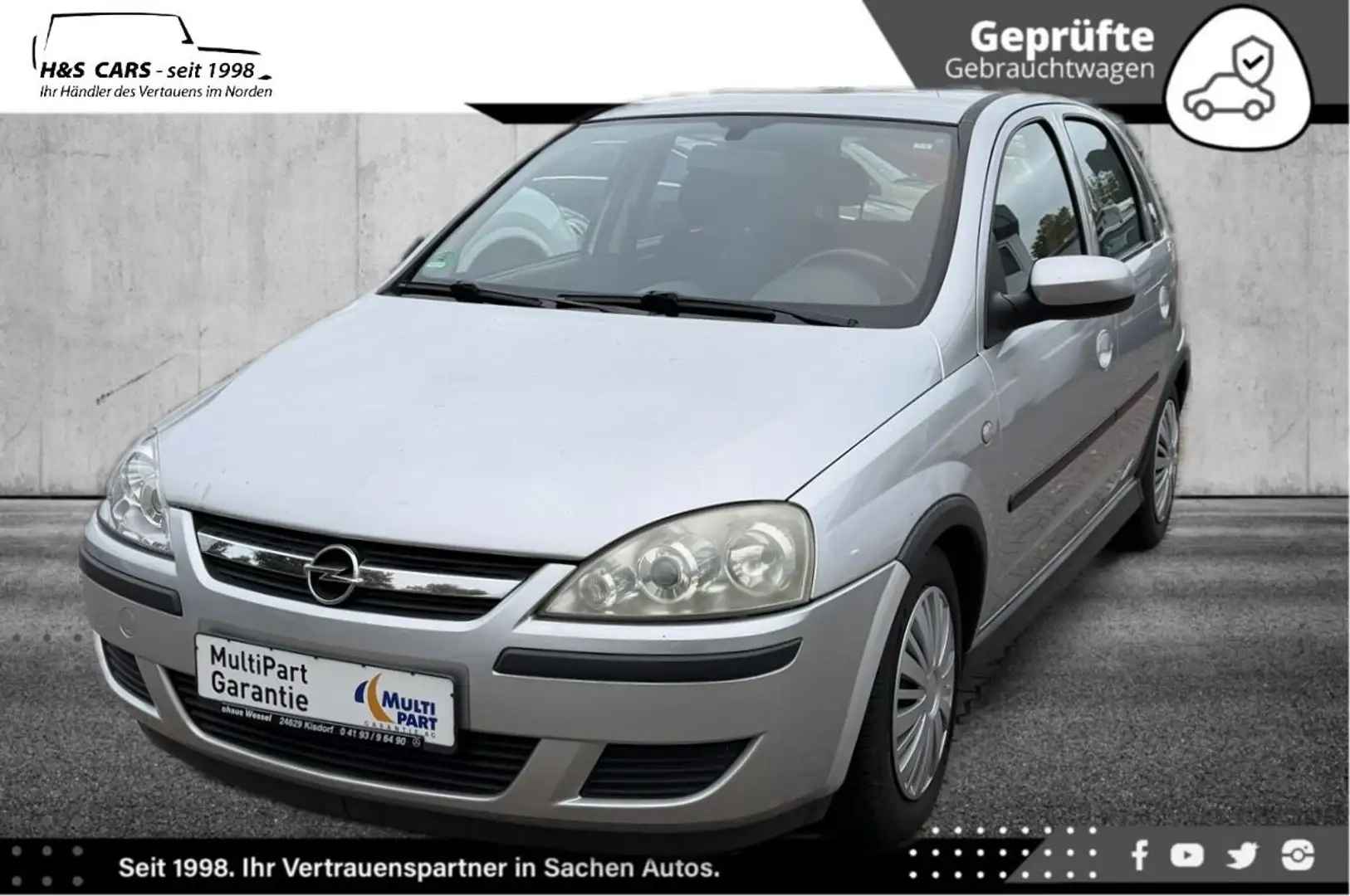 Opel Corsa 1.2 Sport 2.H LÜCKENLOS OPEL SERV TÜV NEU Silber - 1