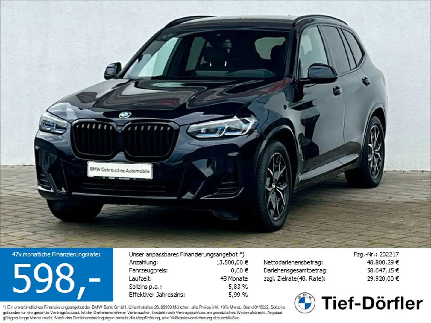 BMW X3 xDrive30d M Sport AHK/SHZ/LASER/HUD/AKUSTIK Schwarz - 1