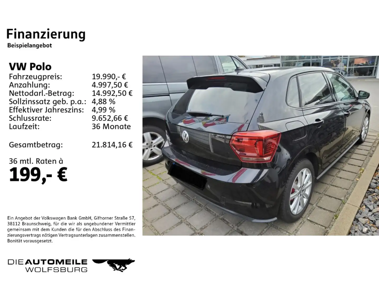 Volkswagen Polo 6 VI 2.0 GTI DSG GTI Pano/Navi/ACC Schwarz - 2