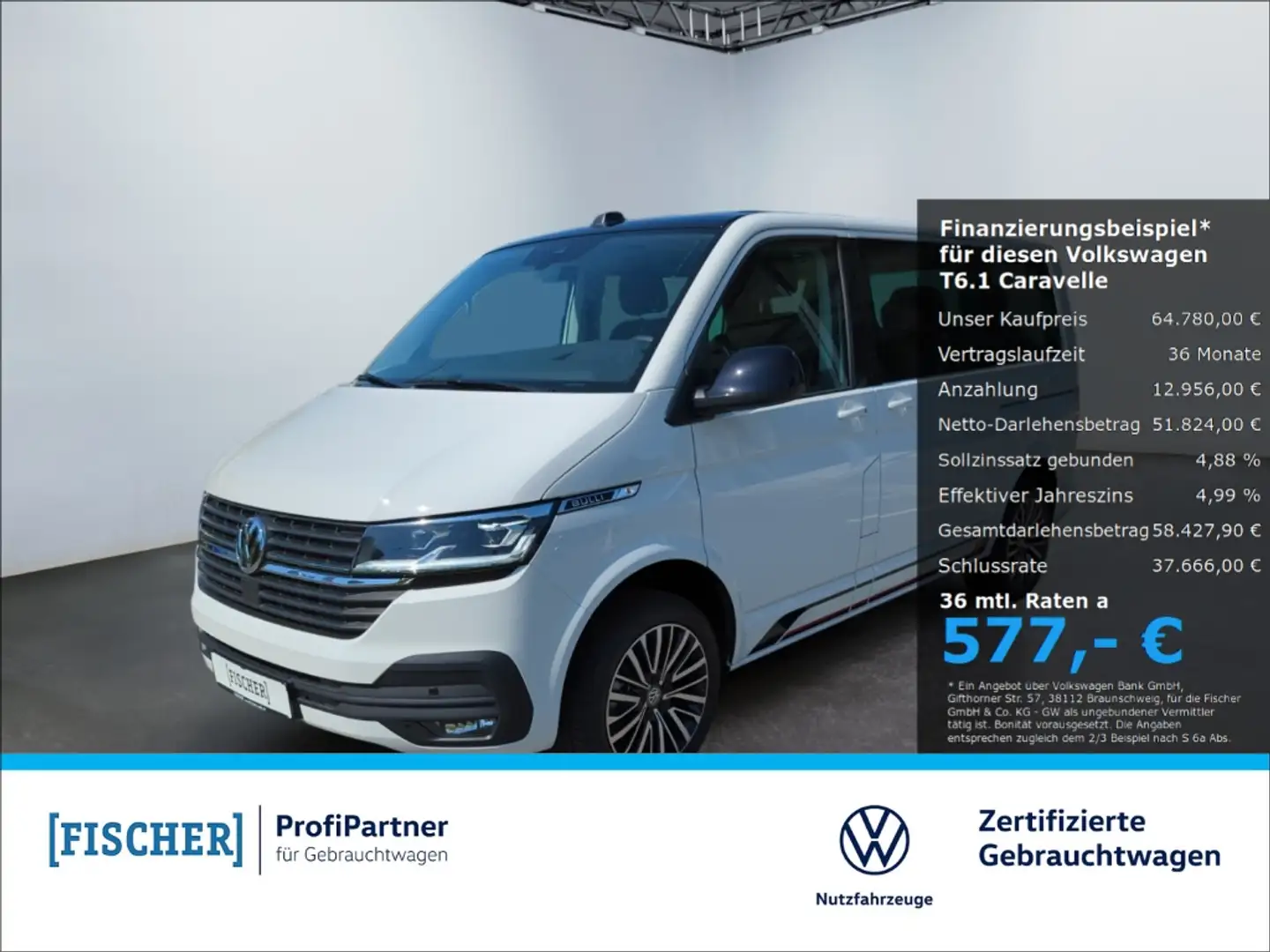 Volkswagen T6.1 Caravelle 2.0TDI DSG Edition LED AHK Navi SHZ Rear View PDC Weiß - 1