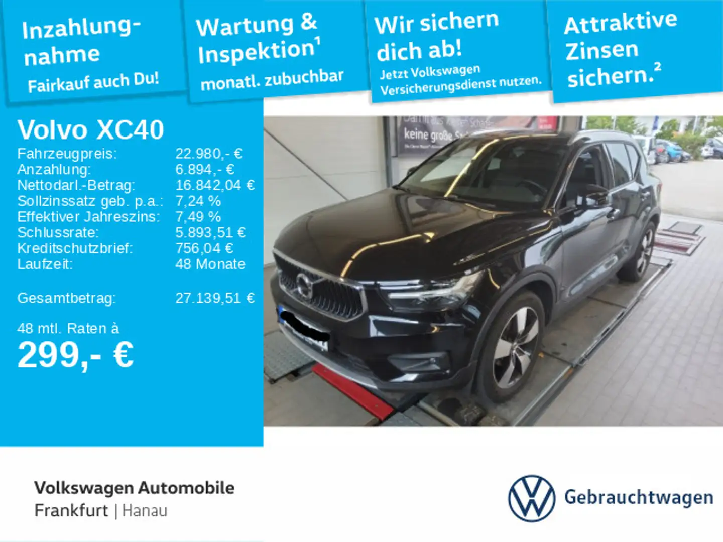 Volvo XC40 XC 40 T3 2WD Momentum  Navi Klimaanlage LED Tagf Schwarz - 1