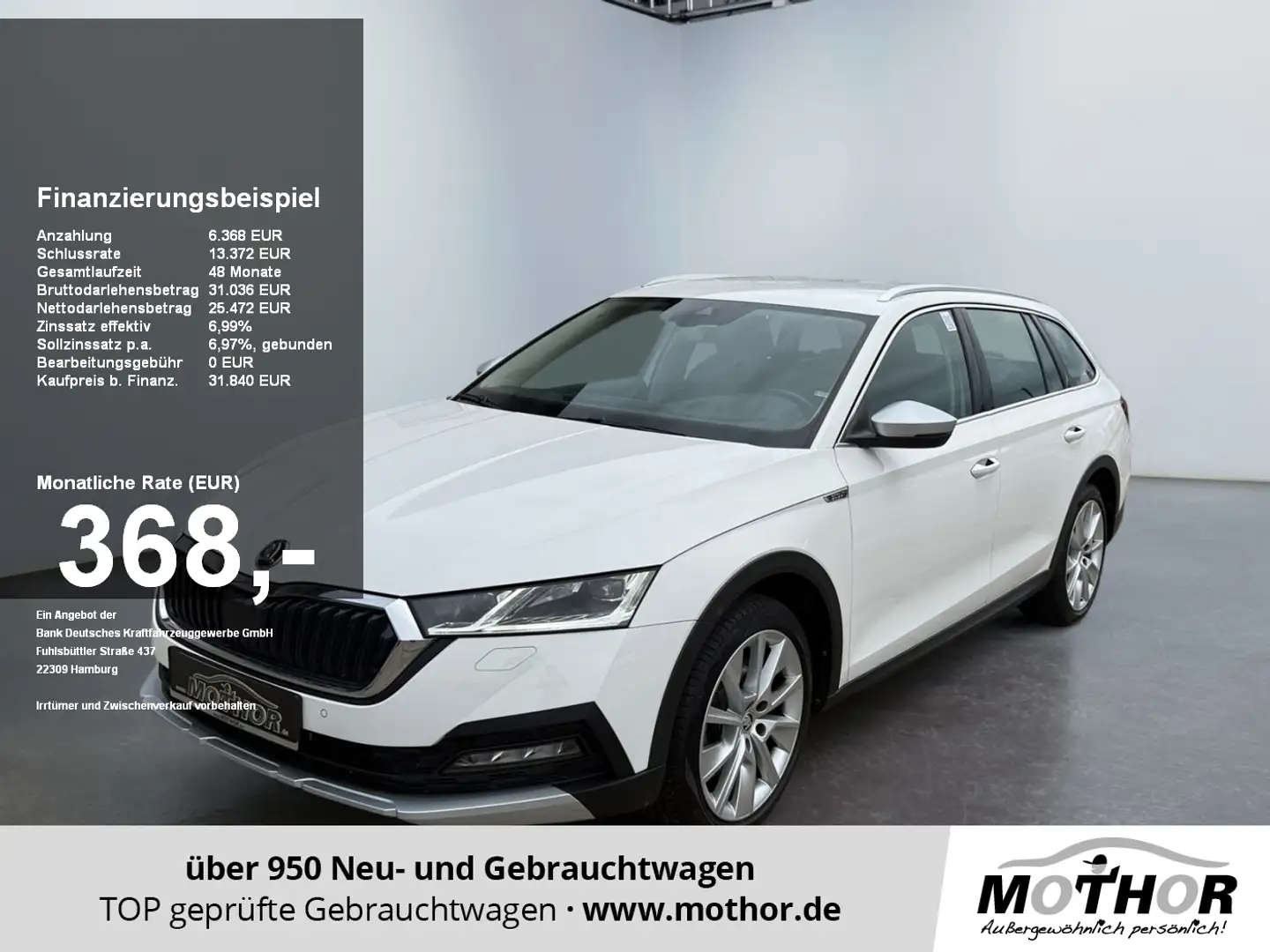 Skoda Octavia Combi Scout 2.0 TDI 4x4 DSG SmartLink Weiß - 1