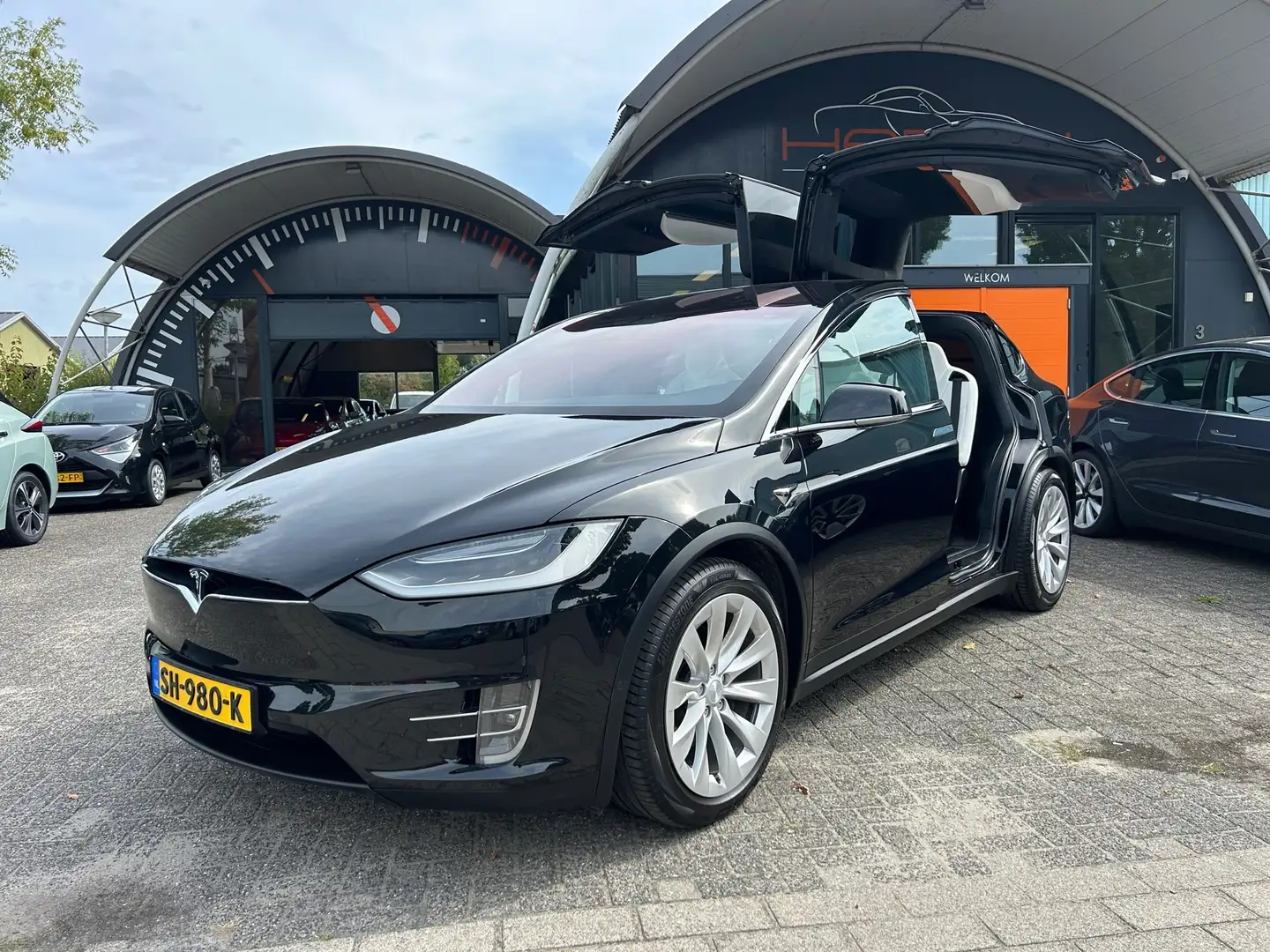 Tesla Model X 100D 5P 91% SOH Trekhaak Wit Leder NL-Auto Noir - 2
