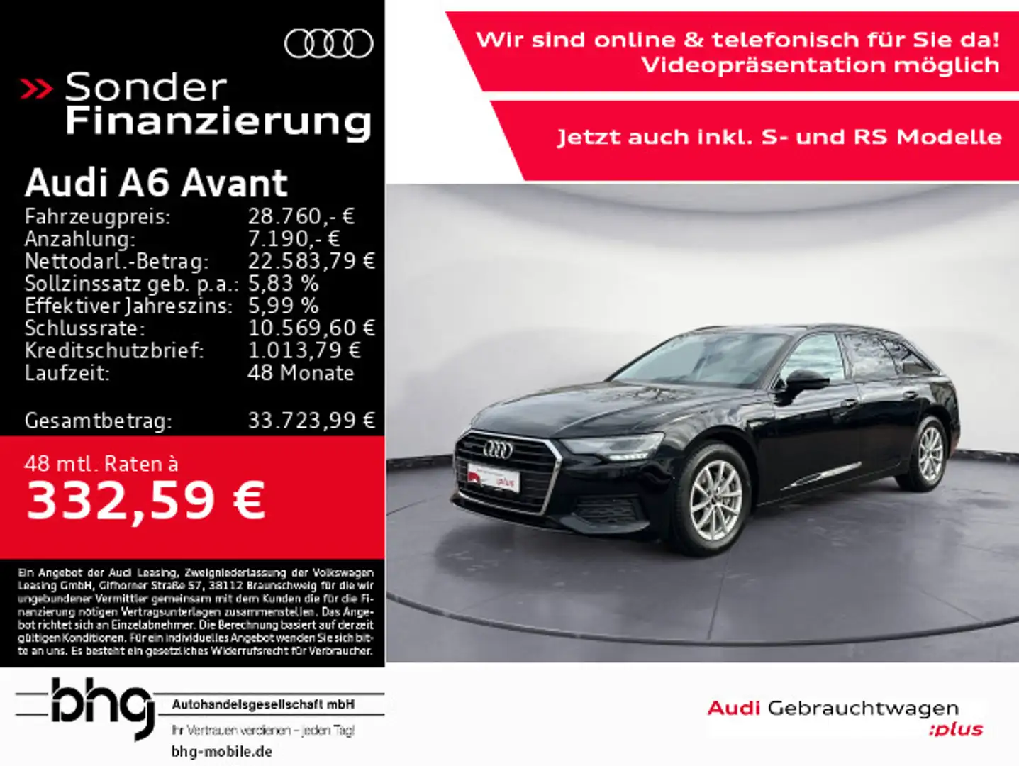 Audi A6 40 TDI quattro LED/Navi/Kamera/Assist/u Schwarz - 1