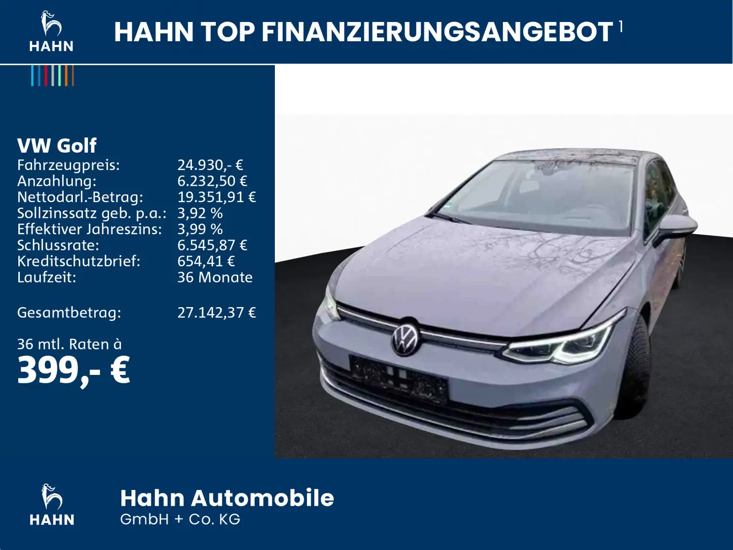 Volkswagen Golf VIII 2.0TDI DSG Active AHK Cam HuD Pano Nav Grau - 2
