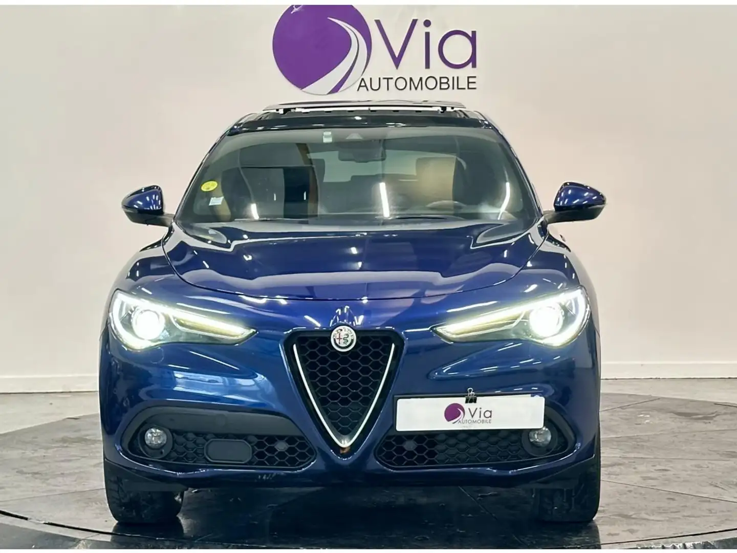 Alfa Romeo Stelvio 2.2 D 210 SUPER Q4 / TOIT OUVRANT / CUIR / SIEGE ELECTRIQUE Bleu - 2
