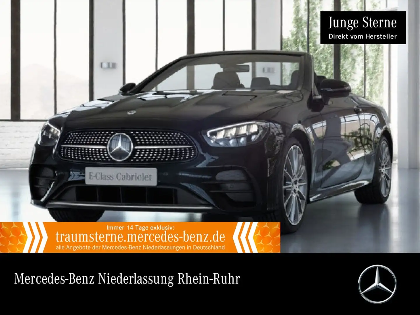 Mercedes-Benz E 200 Cabrio AMG+LED+FAHRASS+BURMESTER+KAMERA+20" Schwarz - 1