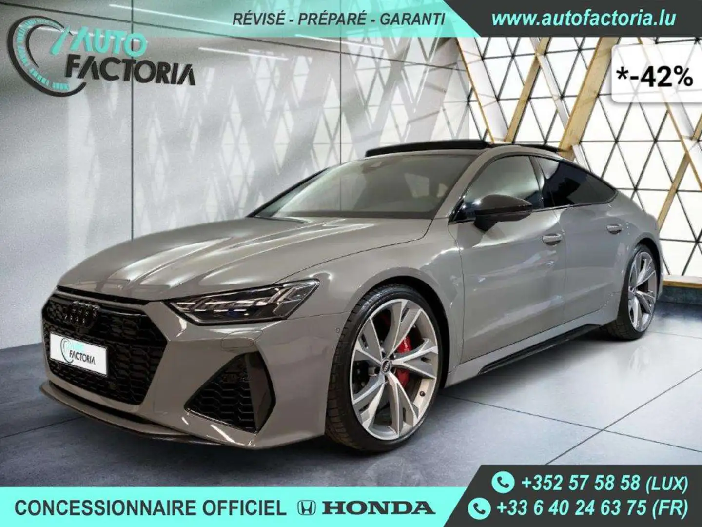 Audi RS7 Sportback -42% 4,0 TFSI 600cv BVA8 4x4+T.PANO+Opts Grau - 1