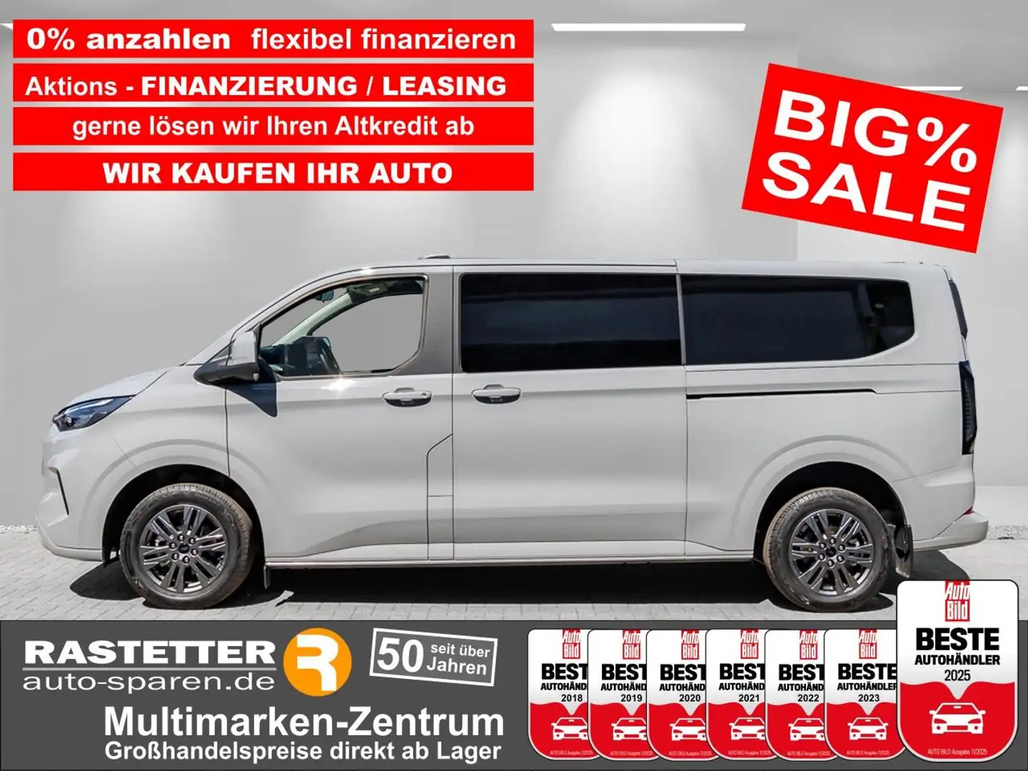 Ford Tourneo Custom L2 Titanium 8S 5Jahre+Navi+virtCP+Kamera+SHZ+PDC+P Grau - 1