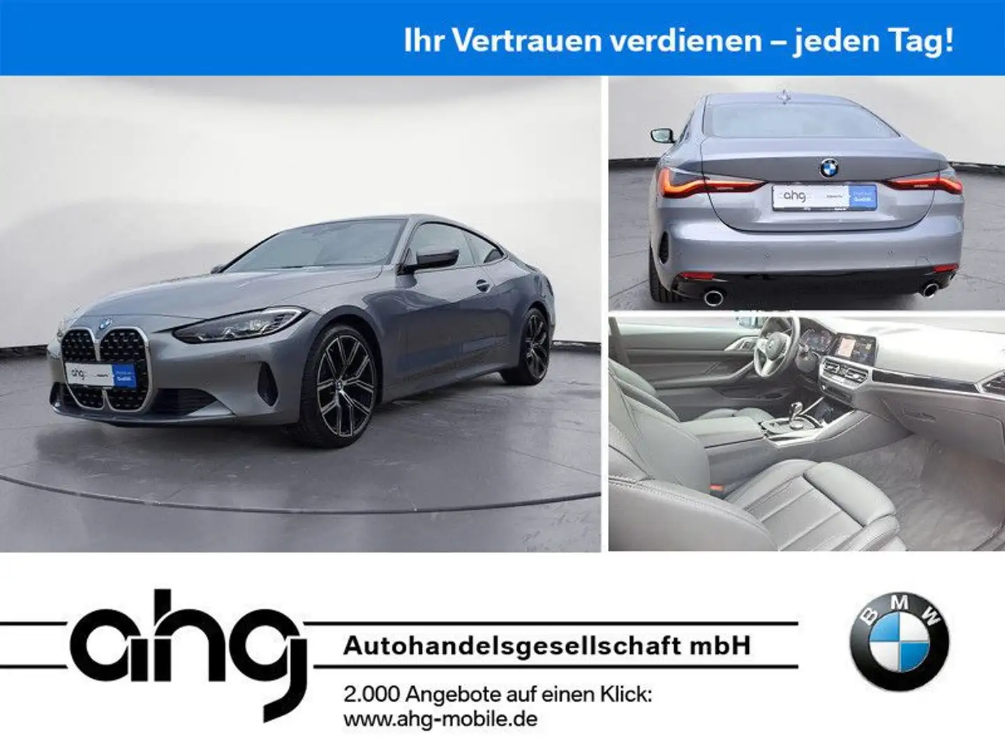 BMW 420 i xDrive Coupe Sport Aut. Klimaaut. Gris - 1