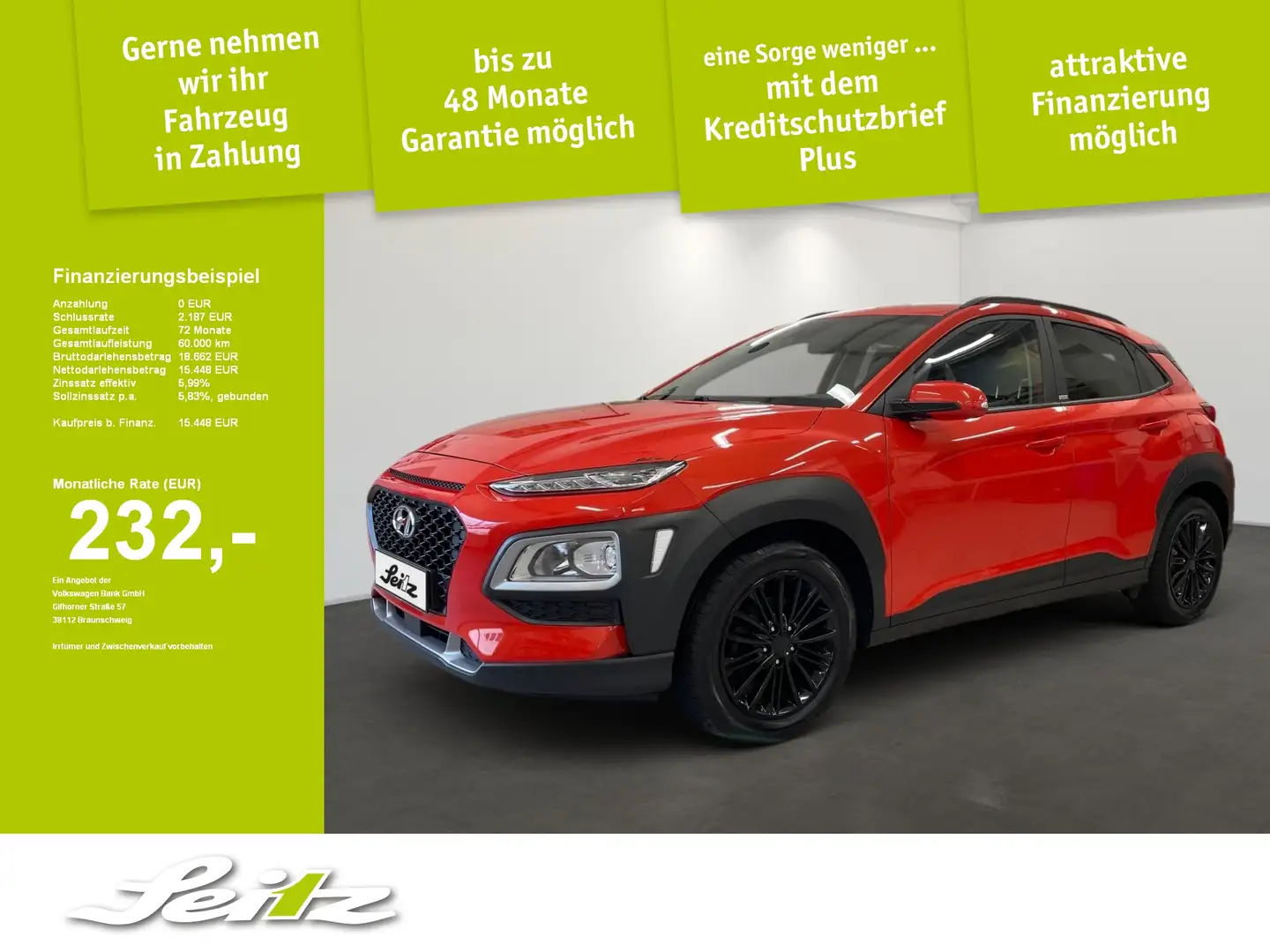 Hyundai KONA 1.0 T-GDI YES! *KAMERA*NAVI*SITZH*DAB* Orange - 1
