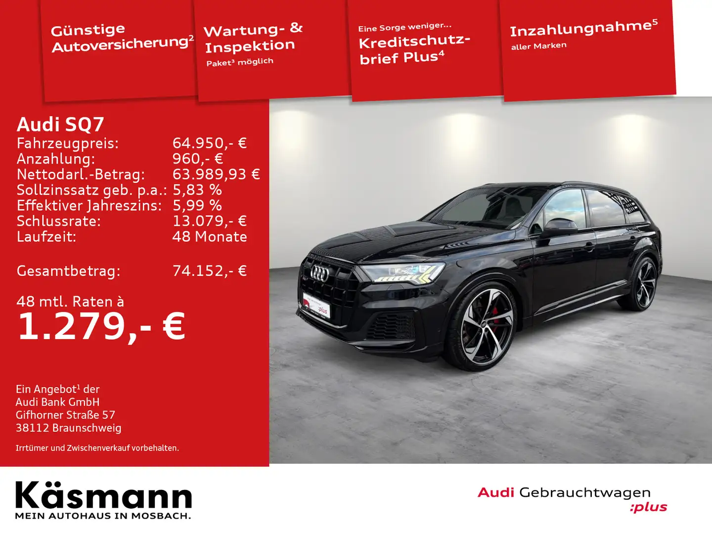 Audi SQ7 TDI qu 7 SITZE HD-MATRIX AHK HUD PANO STDHZ Schwarz - 2