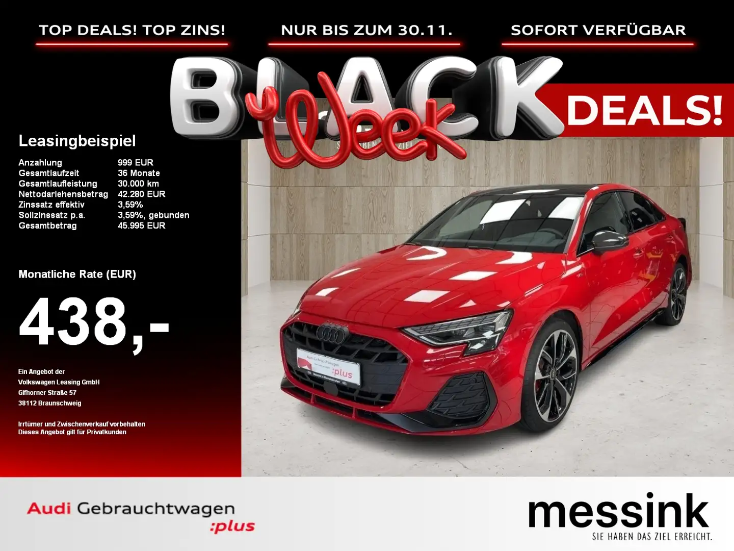 Audi A3 Limousine 2x S-line*SONOS*HEAD-UP*LED*Black-Editio Rouge - 1