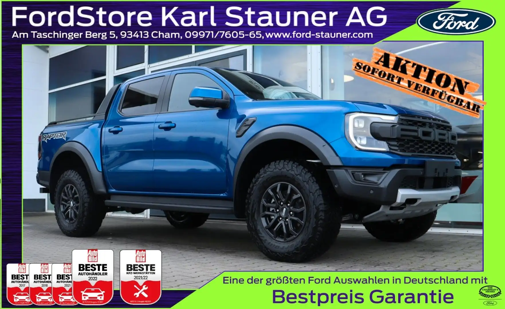 Ford Ranger Raptor DOKA 4x4 Raptor-Paket 3,99% FIN* Albastru - 1