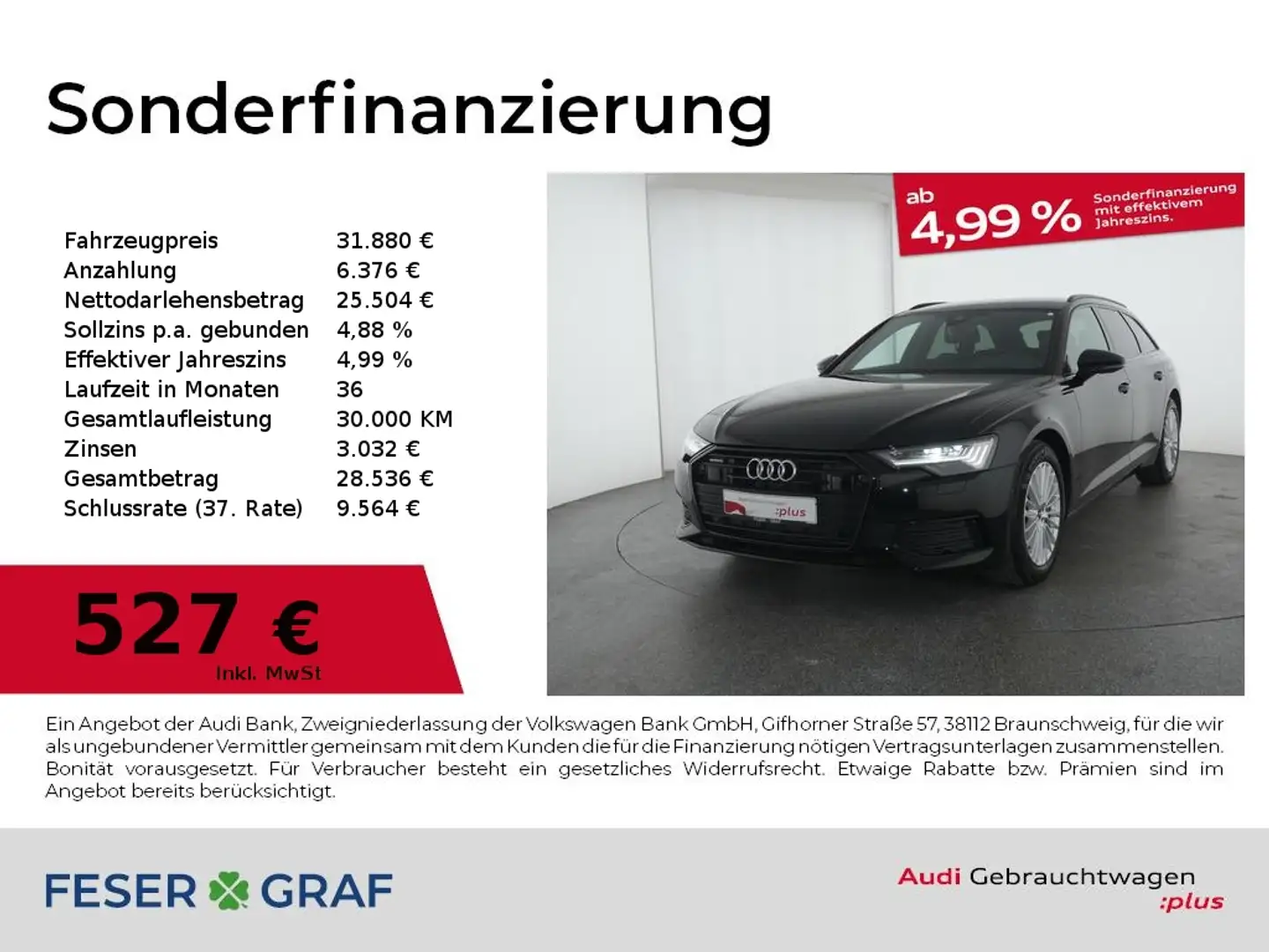 Audi A6 Avant 50 TFSI e quattro HD matrix/ Navi Plus/ Rück Schwarz - 1