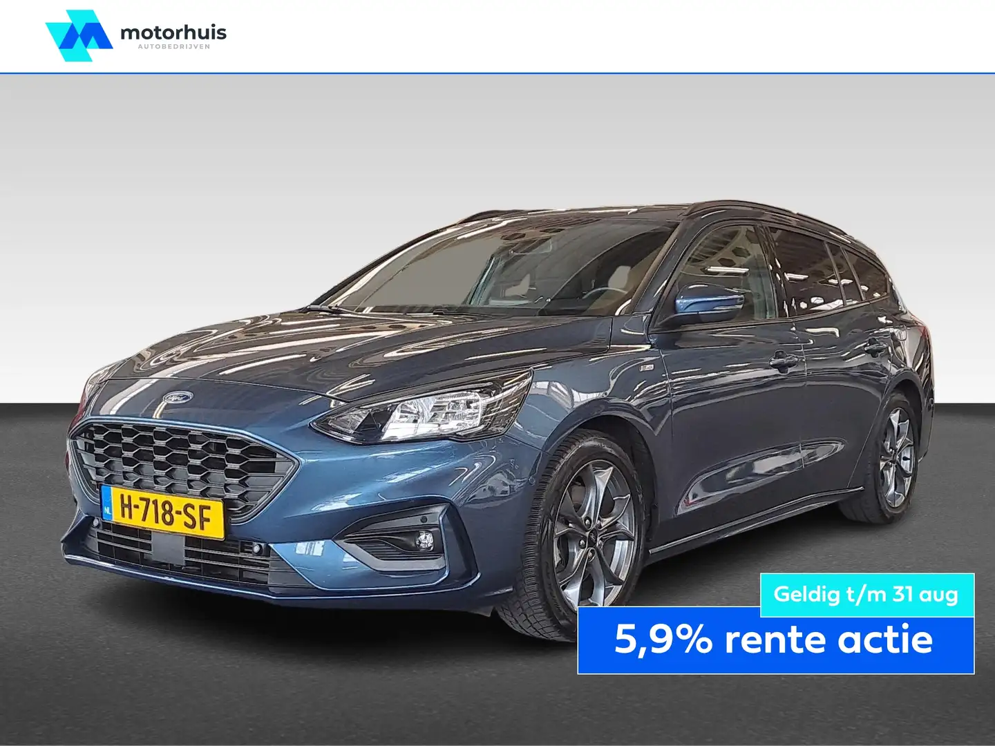 Ford Focus Wagon 1.0 EcoBoost 125PK ST-LINE BUSINESS NAVI PDC Blauw - 1