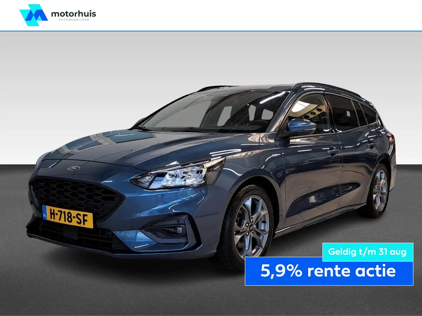 Ford Focus Wagon 1.0 EcoBoost 125PK ST-LINE BUSINESS NAVI PDC Bleu - 1