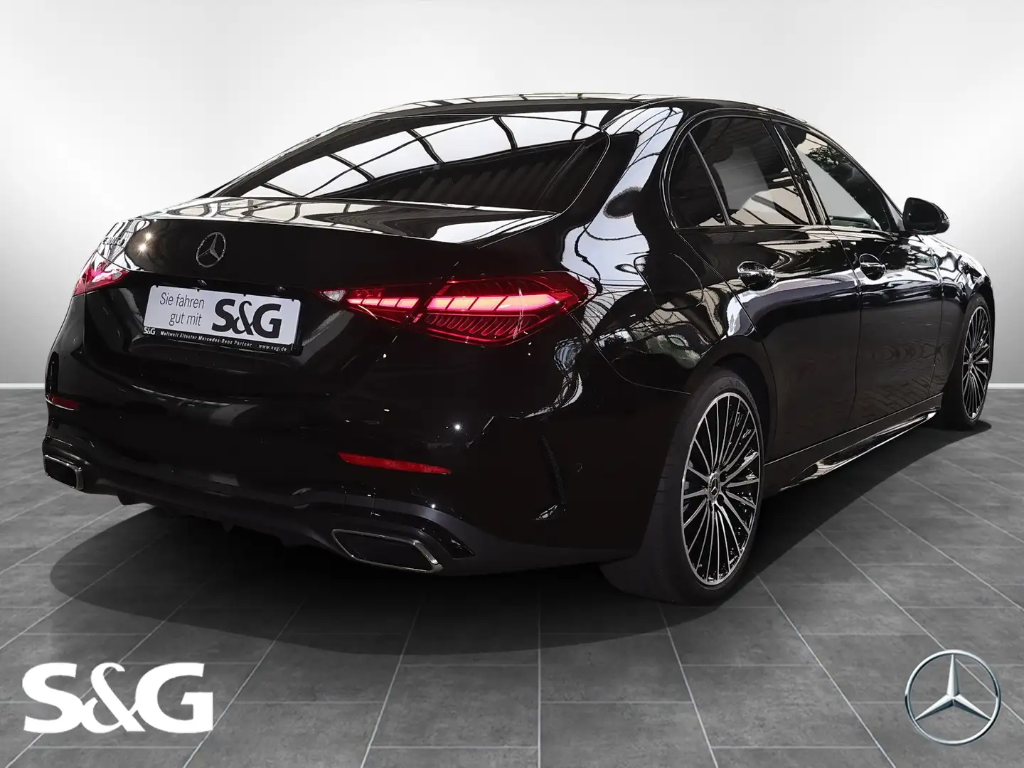 Mercedes-Benz C 300 d AMG MBUX+360°+DIG-LED+AHK+Night+Distroni Schwarz - 2