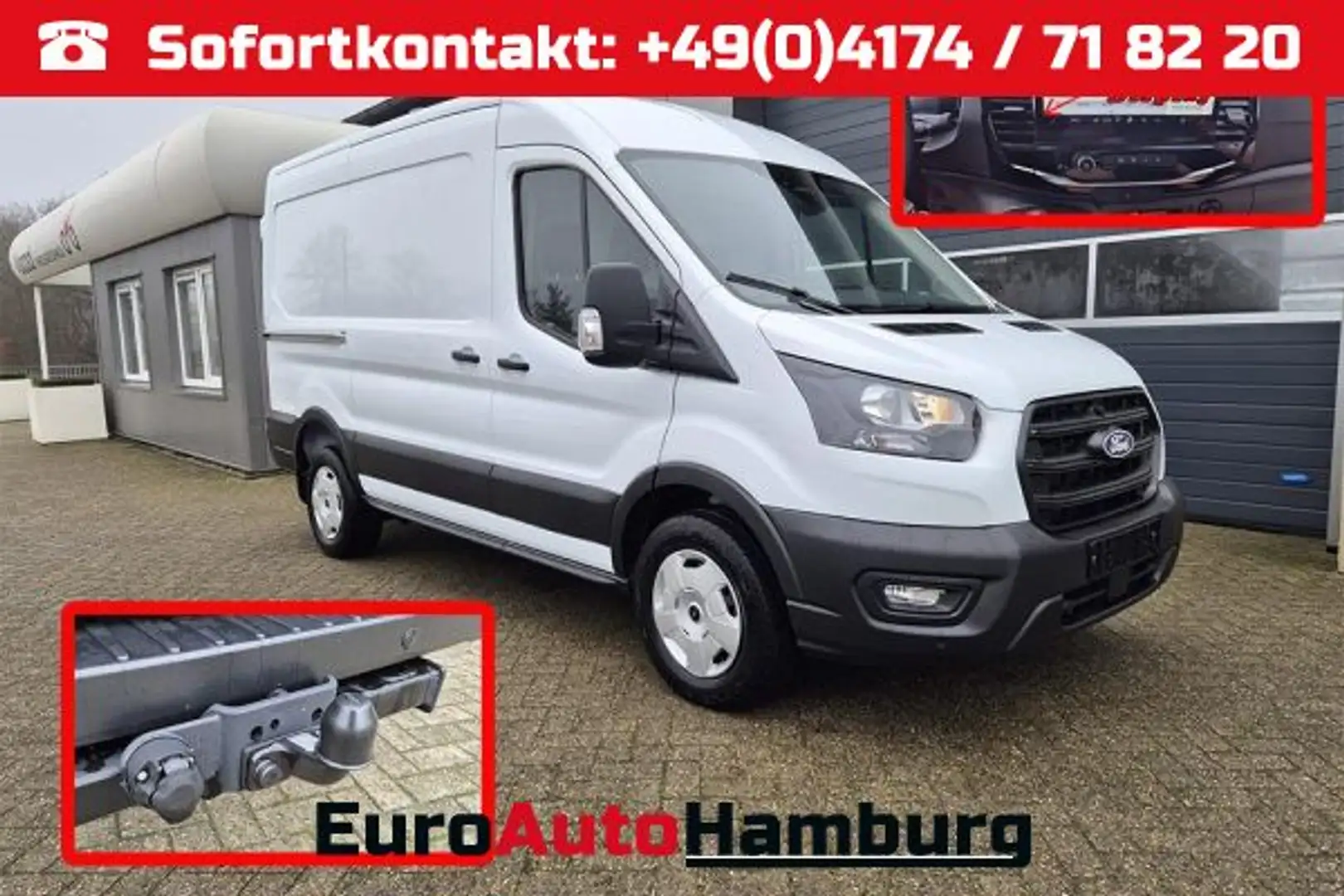 Ford Transit L2H2 2.0 EcoBlue 130PS Trend 3,5t 3-Sitzer AHK Sit Weiß - 1