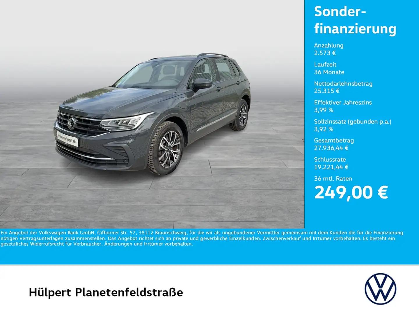 Volkswagen Tiguan 1.4 HYBRID LIFE AHK CAM ACC LM17 CARPLAY Grijs - 1