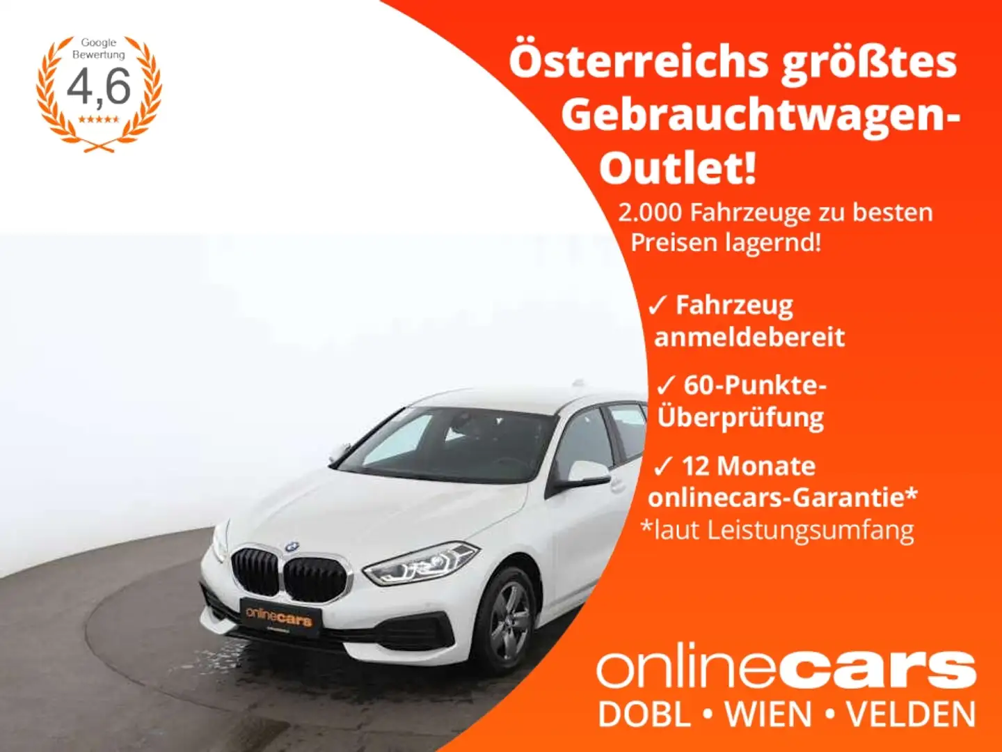 BMW 118 i Aut LED NAVI DIGI-TACHO SITZHZG TEMPOMAT PDC Weiß - 1
