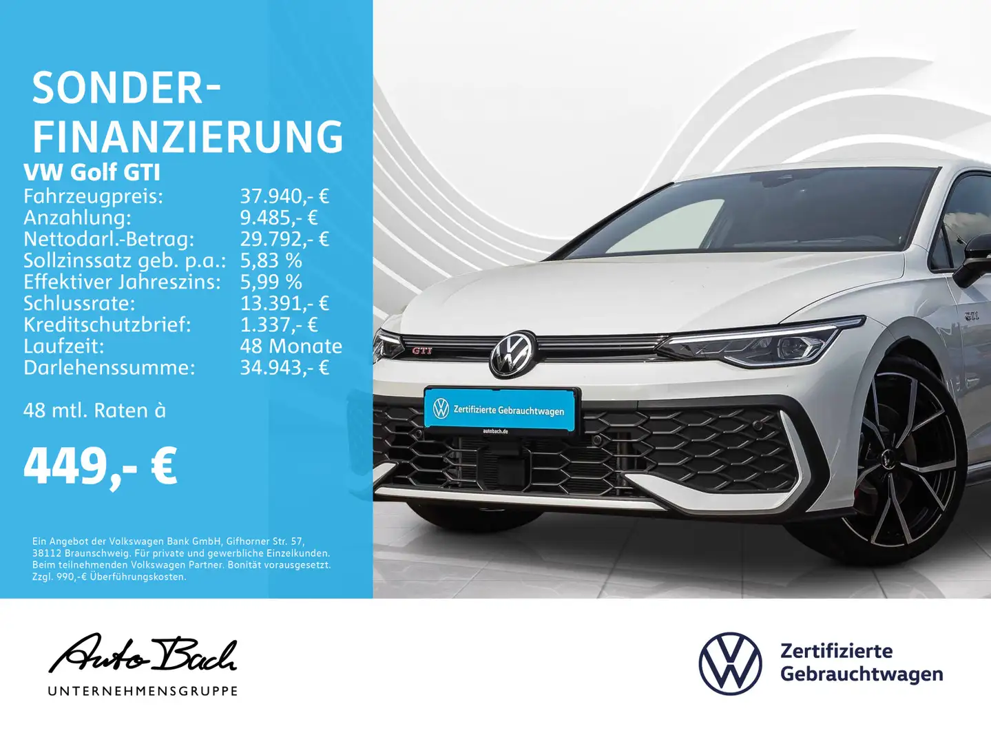 Volkswagen Golf GTI Golf VIII GTI Black Style 2.0 TSI DSG, Navi, LED Blanco - 1