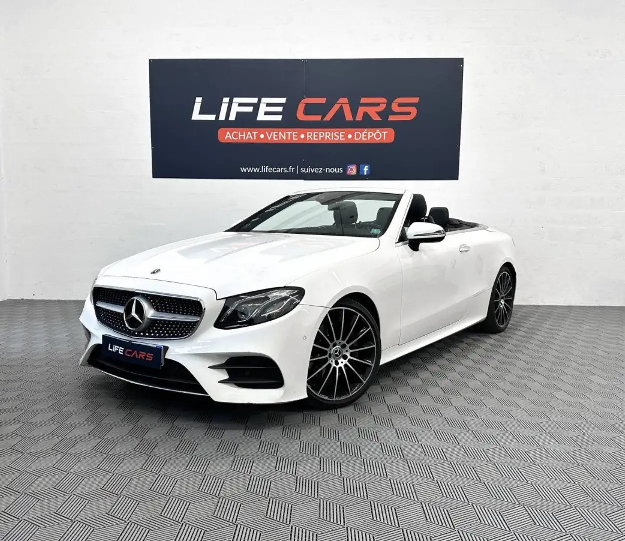 Mercedes-Benz E 220 Cabriolet 220 d 194ch AMG Line 2018 9G-Tronic fran Blanc - 1