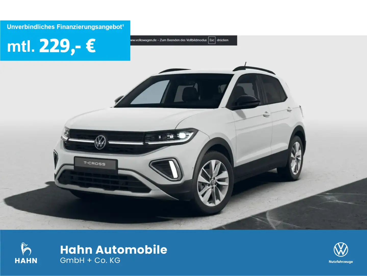 Volkswagen T-Cross ENERGY 1,0TSI 85KW NAVI ACC IQ AHK Wit - 1