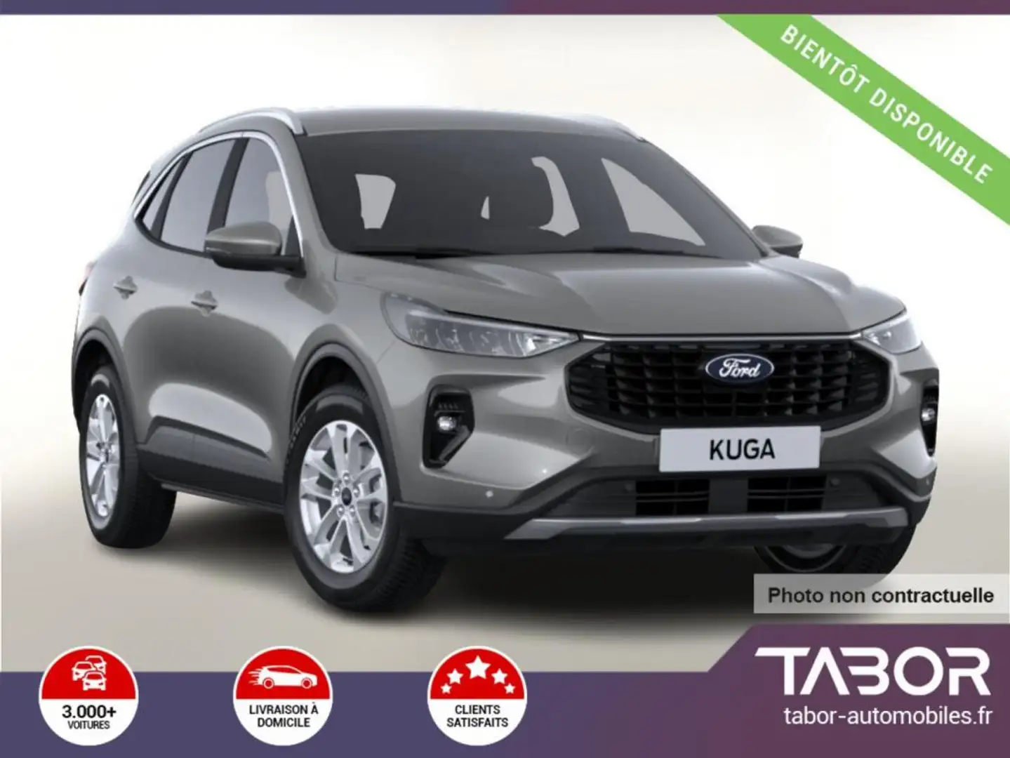 Ford Kuga 1.5 EB 150 Titanium Cam LED PrivG Argent - 1