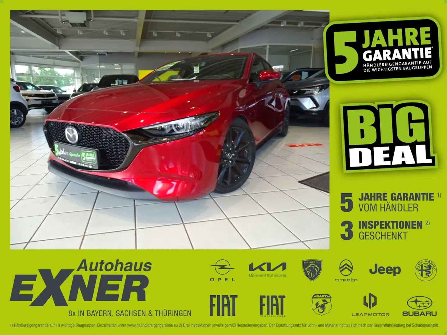 Mazda 3 Skyactive-X 2.0 Mild Hybrid SELECTION LED+Navi Rouge - 1