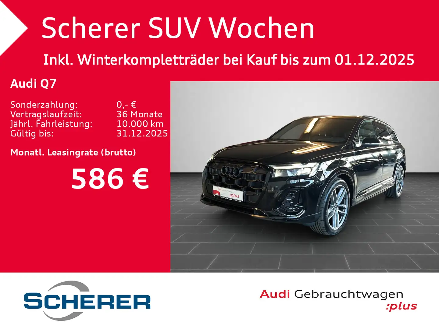 Audi Q7 45 TDI Quattro/S Line/Matrix LED/AHK Schwarz - 1