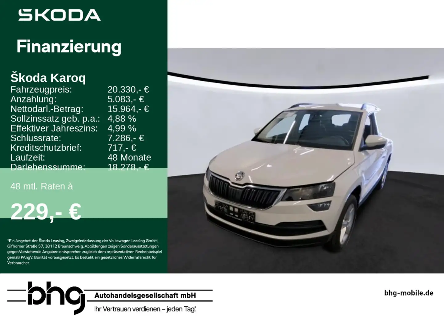 Skoda Karoq 1.5 TSI Sitzheizung AHK Klima GRA DAB+ Weiß - 1
